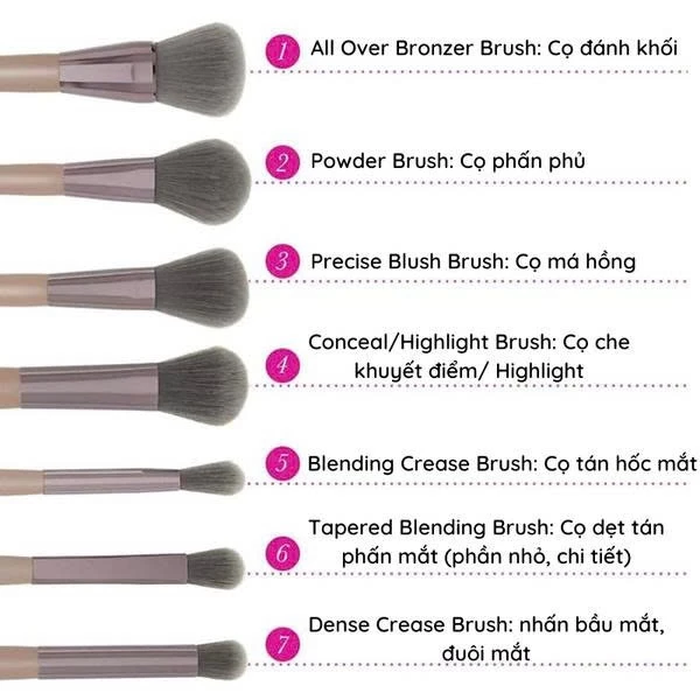 Bộ Cọ Trang Điểm Chuyên Nghiệp 15 Cây BH COSMETICS Lavish Elegance BHBO01.1